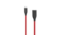 Silikoninis kabelis USB-Micro USB (raudonas,1m)